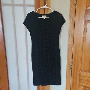 Anthropologie Black Sheath Mini Dress with Dolman Sleeves